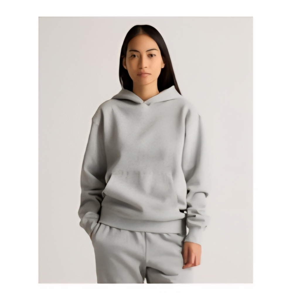 Gently Used Quince Organic Heavyweight Fleece Boyfriend Grey Hoodie - Size S
